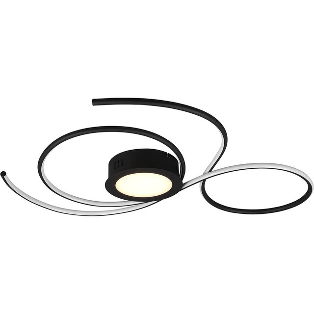 HLW LED LED Ceiling Lamp - Ceiling Lighting - Trion Jivino - 48W - Adjustable Color - Dimmable - Round - Matte Black - Aluminum