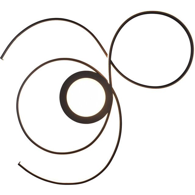 HLW LED LED Ceiling Lamp - Ceiling Lighting - Trion Jivino - 48W - Adjustable Color - Dimmable - Round - Matte Black - Aluminum