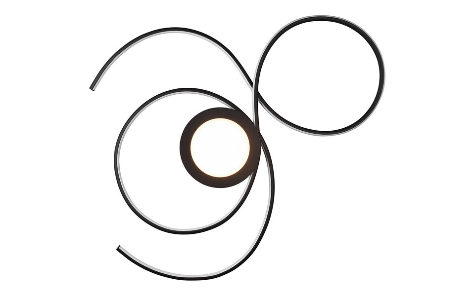 HLW LED LED Ceiling Lamp - Ceiling Lighting - Trion Jivino - 48W - Adjustable Color - Dimmable - Round - Matte Black - Aluminum