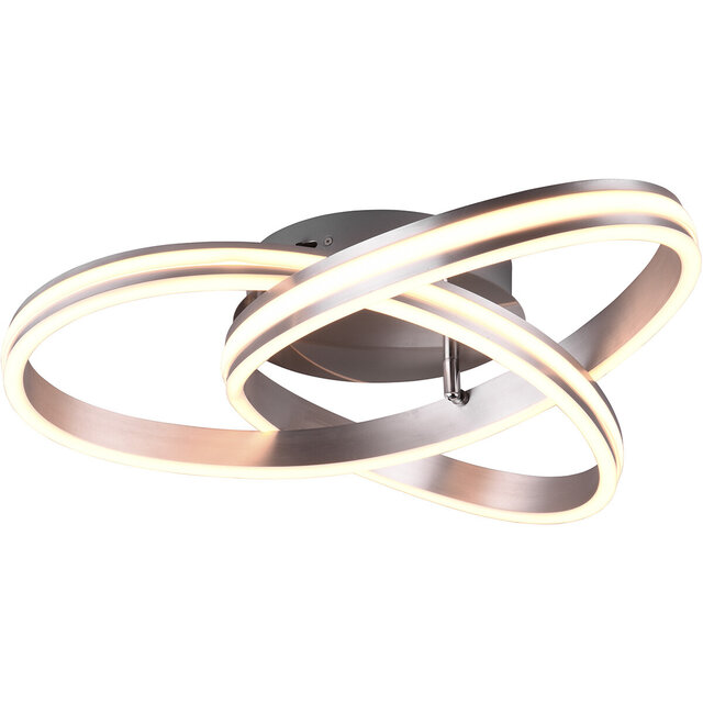 Trion Yarino LED plafondlamp 58W 7000lm dimbaar mat nikkel Verlichting per ruimte