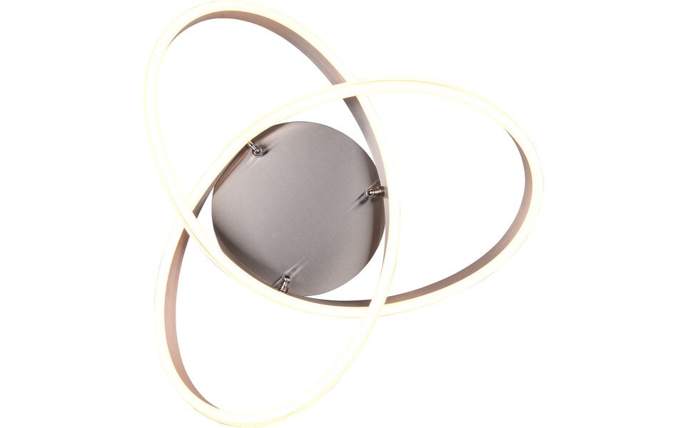 HLW LED LED Plafondlamp - Plafondverlichting - Trion Yarino - 58W - Aanpasbare Kleur - Dimbaar - Rond - Mat Nikkel - Aluminium