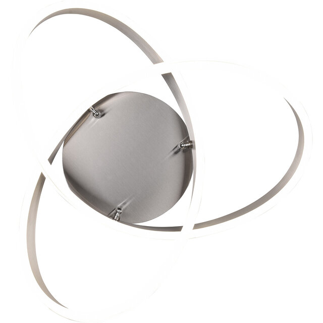 HLW LED LED Plafondlamp - Plafondverlichting - Trion Yarino - 58W - Aanpasbare Kleur - Dimbaar - Rond - Mat Nikkel - Aluminium
