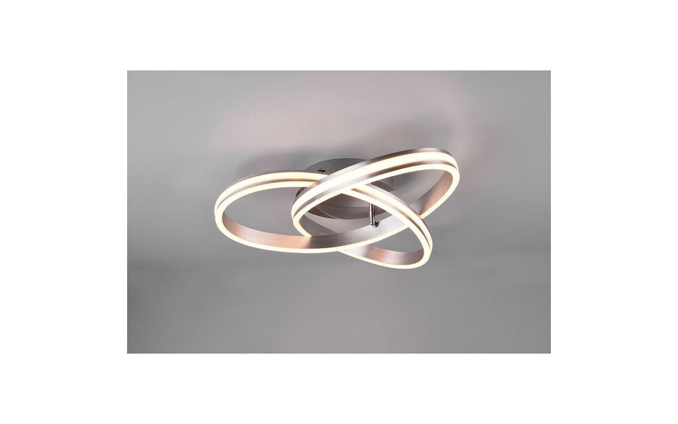 HLW LED LED Ceiling Lamp - Ceiling Lighting - Trion Yarino - 58W - Adjustable Color - Dimmable - Round - Matte Nickel - Aluminum