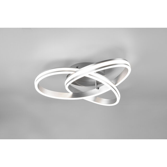 HLW LED LED Plafondlamp - Plafondverlichting - Trion Yarino - 58W - Aanpasbare Kleur - Dimbaar - Rond - Mat Nikkel - Aluminium