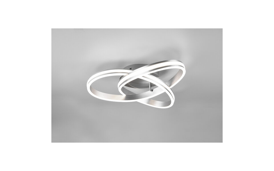 HLW LED LED Ceiling Lamp - Ceiling Lighting - Trion Yarino - 58W - Adjustable Color - Dimmable - Round - Matte Nickel - Aluminum