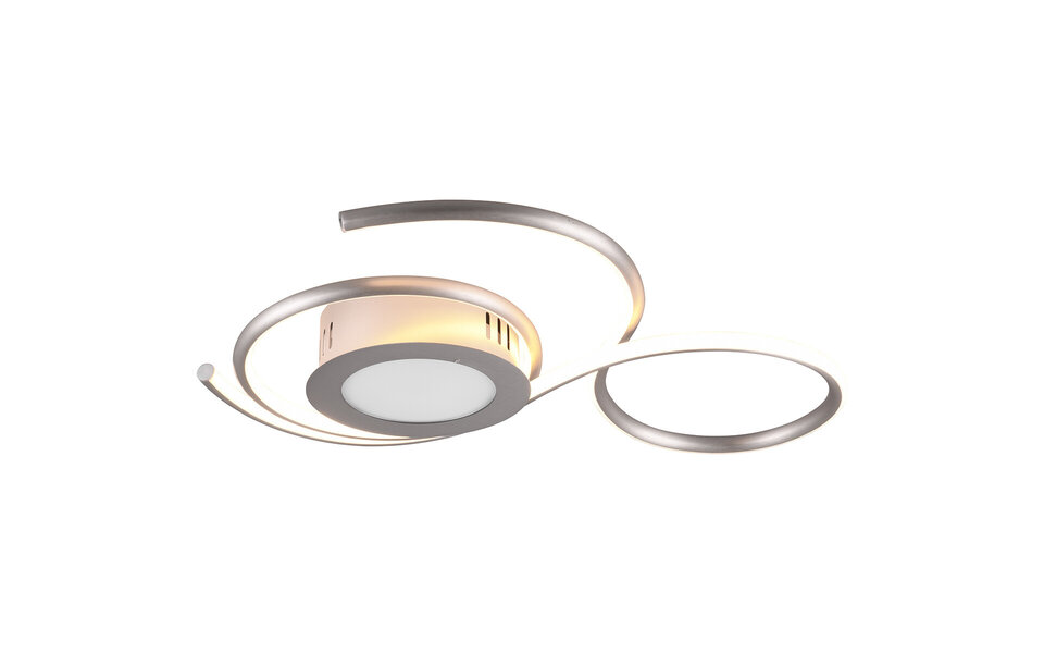 HLW LED LED Plafondlamp - Plafondverlichting - Trion Jivino - 36W - Aanpasbare Kleur - Dimbaar - Rond - Mat Nikkel - Aluminium