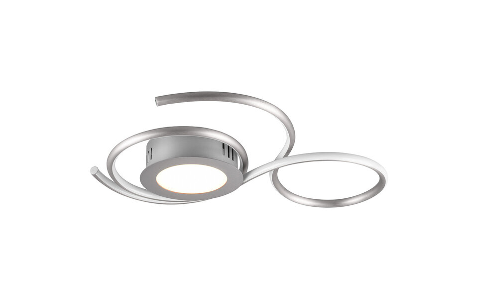 HLW LED LED Plafondlamp - Plafondverlichting - Trion Jivino - 36W - Aanpasbare Kleur - Dimbaar - Rond - Mat Nikkel - Aluminium