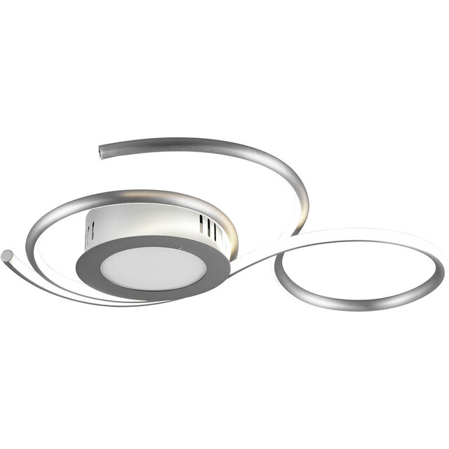 HLW LED LED Plafondlamp - Plafondverlichting - Trion Jivino - 36W - Aanpasbare Kleur - Dimbaar - Rond - Mat Nikkel - Aluminium