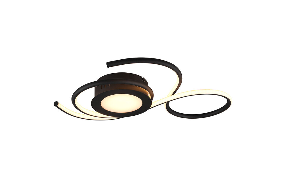 HLW LED LED Ceiling Lamp - Ceiling Lighting - Trion Jivino - 36W - Adjustable Color - Dimmable - Round - Matte Black - Aluminum