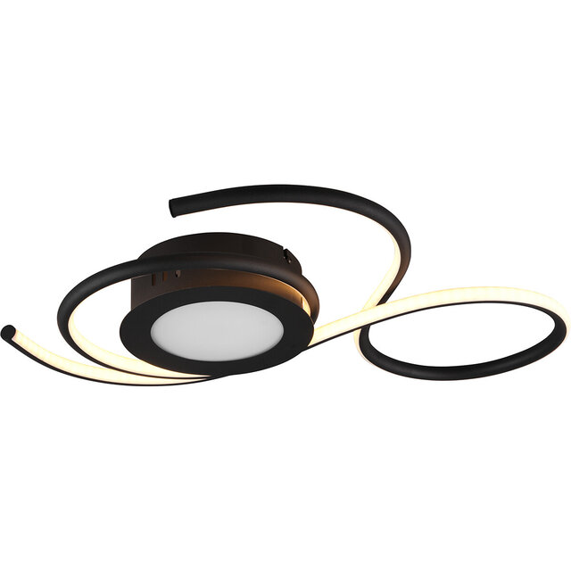 rond mat zwarte dimbare LED plafondlamp 36W met 4300 lumen en instelbare kleurtemperatuur
