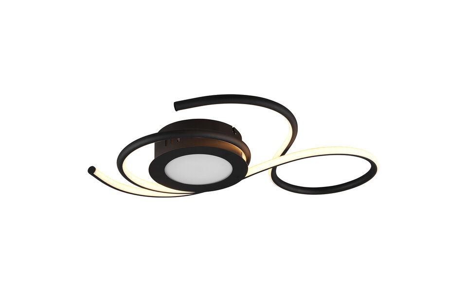 HLW LED LED Ceiling Lamp - Ceiling Lighting - Trion Jivino - 36W - Adjustable Color - Dimmable - Round - Matte Black - Aluminum