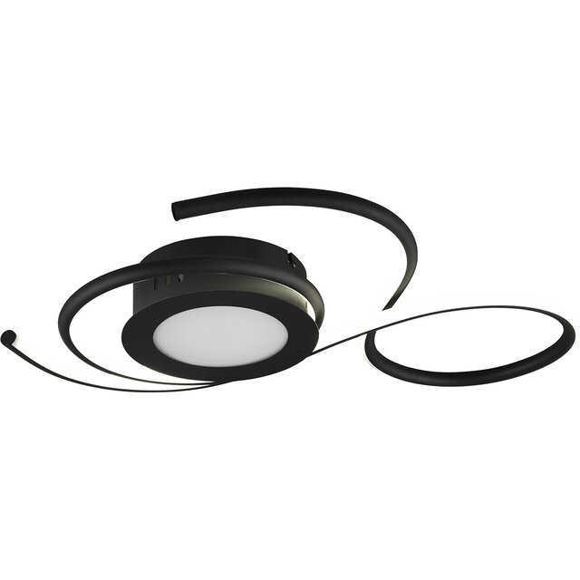 HLW LED LED Ceiling Lamp - Ceiling Lighting - Trion Jivino - 36W - Adjustable Color - Dimmable - Round - Matte Black - Aluminum