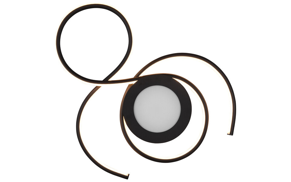 HLW LED LED Plafondlamp - Plafondverlichting - Trion Jivino - 36W - Aanpasbare Kleur - Dimbaar - Rond - Mat Zwart - Aluminium