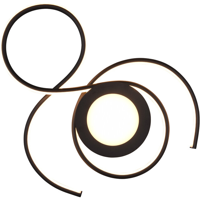 HLW LED LED Ceiling Lamp - Ceiling Lighting - Trion Jivino - 36W - Adjustable Color - Dimmable - Round - Matte Black - Aluminum