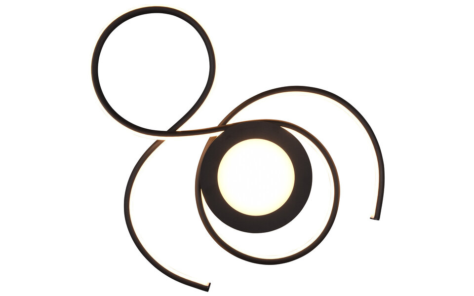 HLW LED LED Plafondlamp - Plafondverlichting - Trion Jivino - 36W - Aanpasbare Kleur - Dimbaar - Rond - Mat Zwart - Aluminium