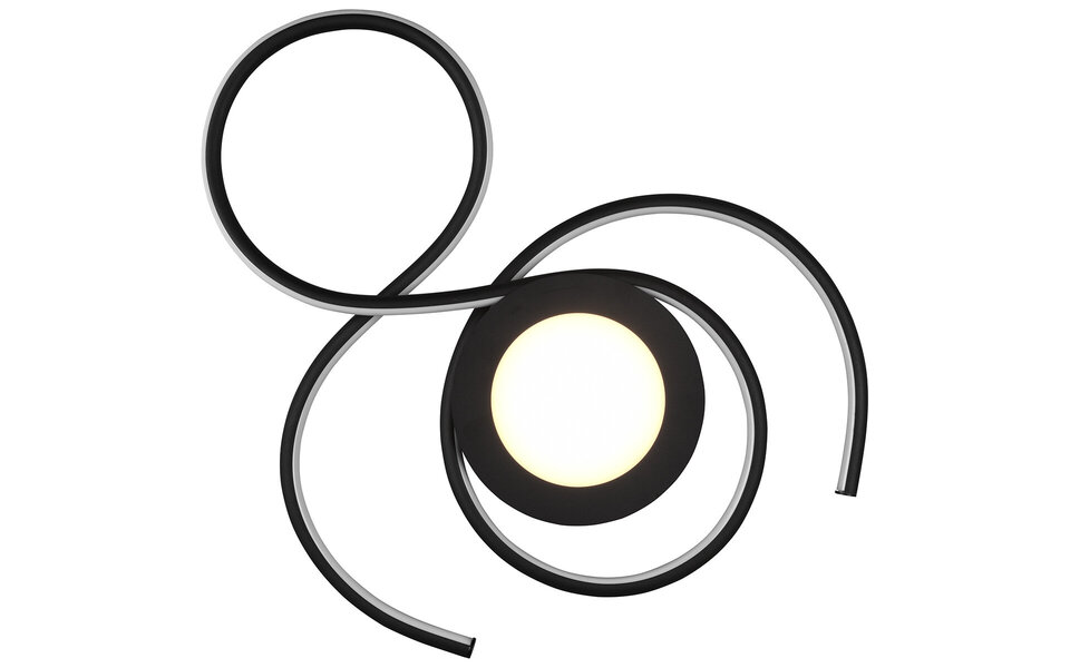 HLW LED LED Plafondlamp - Plafondverlichting - Trion Jivino - 36W - Aanpasbare Kleur - Dimbaar - Rond - Mat Zwart - Aluminium