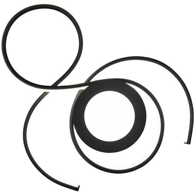 HLW LED LED Plafondlamp - Plafondverlichting - Trion Jivino - 36W - Aanpasbare Kleur - Dimbaar - Rond - Mat Zwart - Aluminium