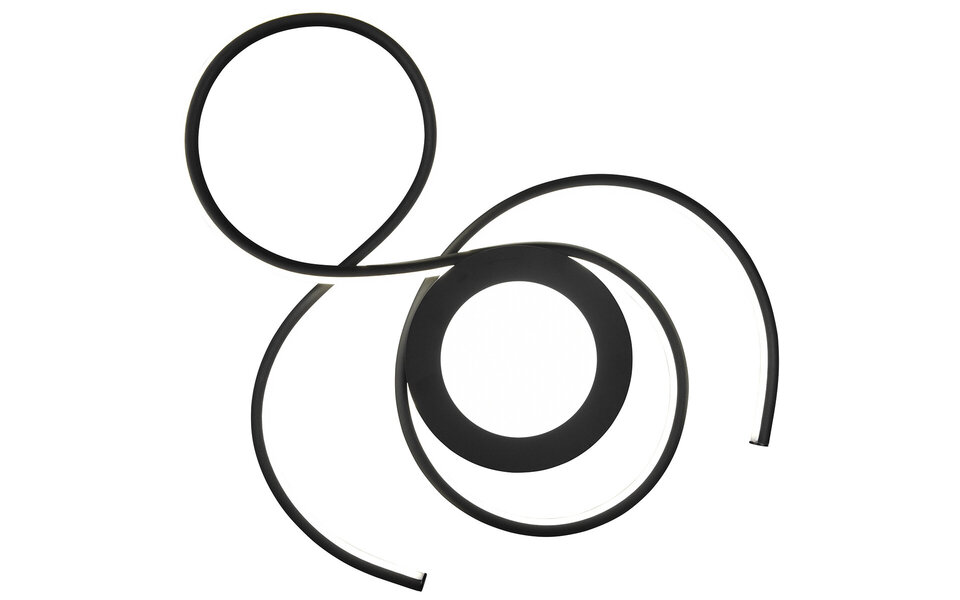 HLW LED LED Plafondlamp - Plafondverlichting - Trion Jivino - 36W - Aanpasbare Kleur - Dimbaar - Rond - Mat Zwart - Aluminium