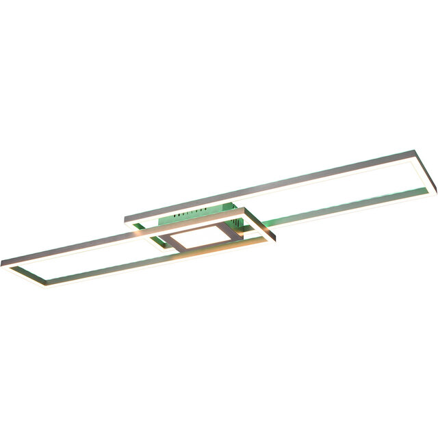 HLW LED LED Plafondlamp - Plafondverlichting - Trion Gandon - 37W + 10W - Aanpasbare Kleur - Dimbaar - Rond - Mat Nikkel - Aluminium