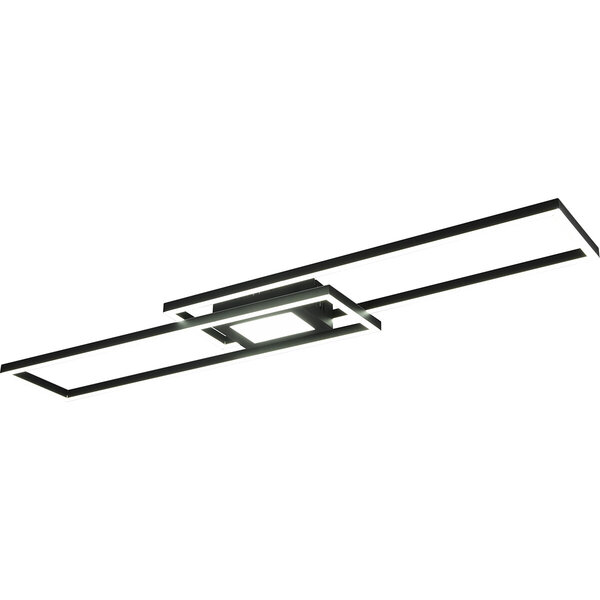 HLW LED LED Plafondlamp - Plafondverlichting - Trion Gandon - 37W + 10W - Aanpasbare Kleur - Dimbaar - Rond - Mat Zwart - Aluminium HLW LED LED Plafondlamp - Plafondverlichting - Trion Gandon - 37W + 10W - Aanpasbare Kleur - Dimbaar - Rond - Mat Zwart - Aluminium