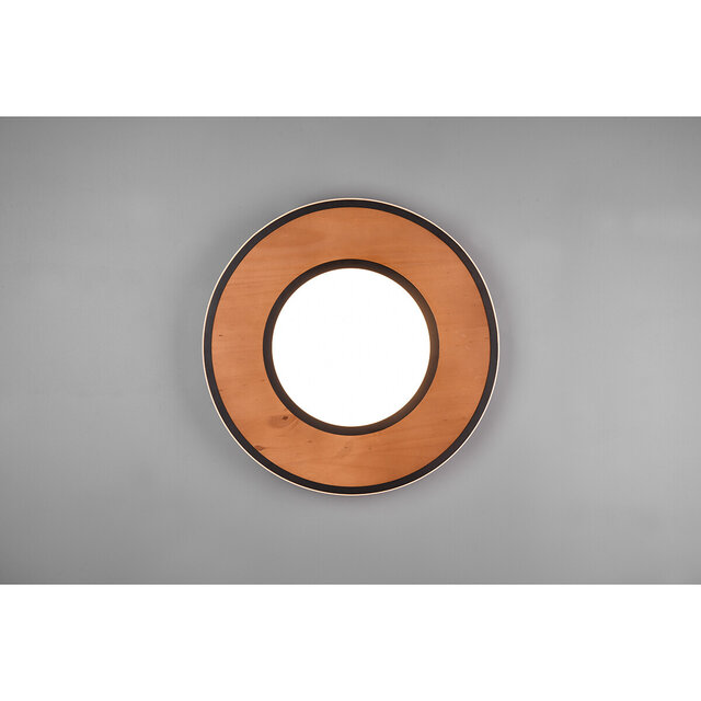 HLW LED LED Ceiling Light - Trion Dirkon - 37W - Warm White 3000K - Dimmable - Round - Matte Black/Brown - Wood HLW LED LED Ceiling Light - Trion Dirkon - 37W - Warm White 3000K - Dimmable - Round - Matte Black/Brown - Wood