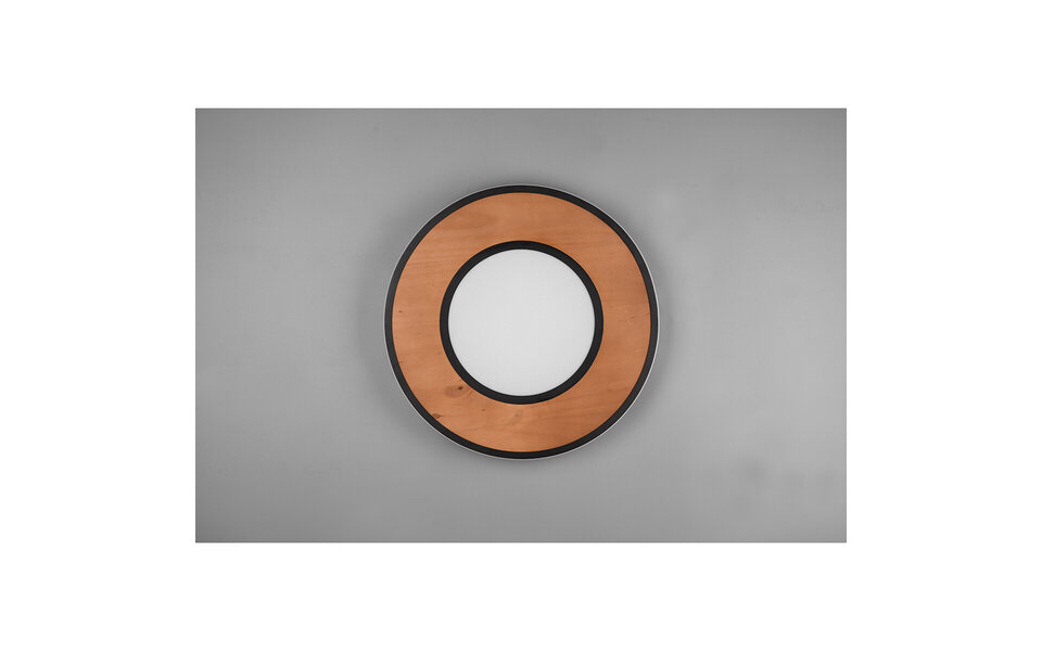 HLW LED LED Ceiling Light - Trion Dirkon - 37W - Warm White 3000K - Dimmable - Round - Matte Black/Brown - Wood HLW LED LED Ceiling Light - Trion Dirkon - 37W - Warm White 3000K - Dimmable - Round - Matte Black/Brown - Wood