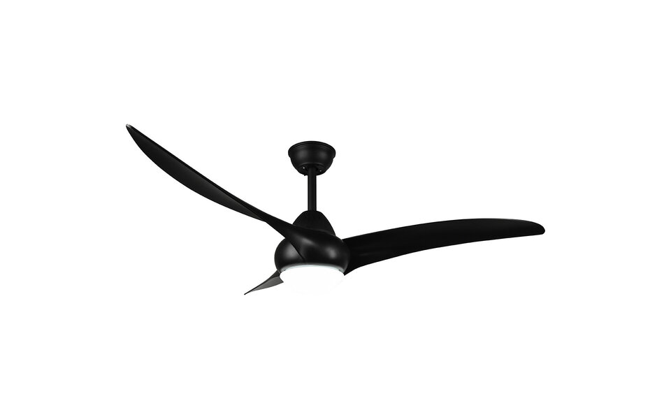 HLW LED LED Plafondlamp met Ventilator - Plafondventilator - Trion Alasin - 20W - Aanpasbare Kleur - Afstandsbediening - Dimbaar - Rond - Mat Zwart - Kunststof