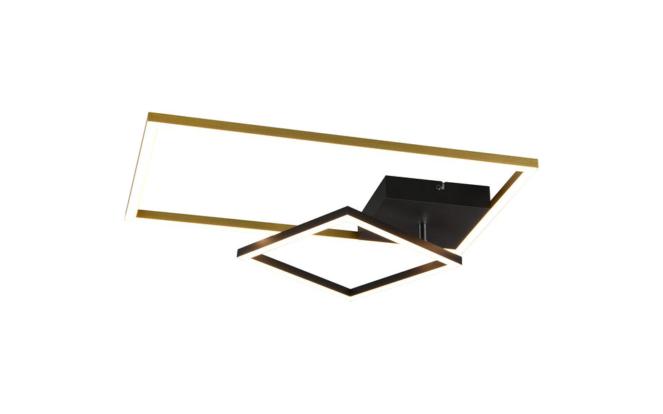 HLW LED LED Plafondlamp - Plafondverlichting - Trion Pado - 25W - Warm Wit 3000K - Dimbaar - Rechthoek - Mat Goud - Aluminium