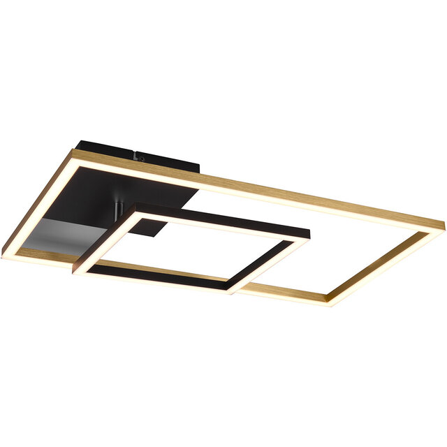 HLW LED LED Ceiling Lamp - Ceiling Lighting - Trion Pado - 25W - Warm White 3000K - Dimmable - Rectangular - Matte Gold - Aluminum HLW LED LED Ceiling Lamp - Ceiling Lighting - Trion Pado - 25W - Warm White 3000K - Dimmable - Rectangular - Matte Gold - Aluminum