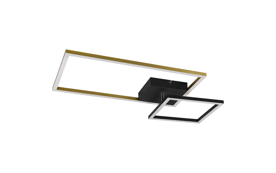 HLW LED LED Ceiling Lamp - Ceiling Lighting - Trion Pado - 25W - Warm White 3000K - Dimmable - Rectangular - Matte Gold - Aluminum HLW LED LED Ceiling Lamp - Ceiling Lighting - Trion Pado - 25W - Warm White 3000K - Dimmable - Rectangular - Matte Gold - Aluminum