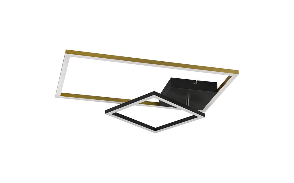 HLW LED LED Plafondlamp - Plafondverlichting - Trion Pado - 25W - Warm Wit 3000K - Dimbaar - Rechthoek - Mat Goud - Aluminium