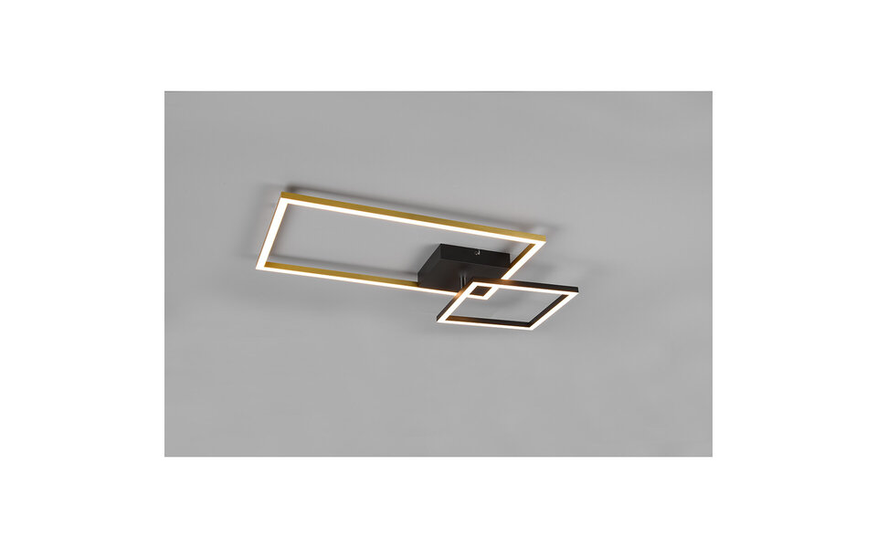 HLW LED LED Ceiling Lamp - Ceiling Lighting - Trion Pado - 25W - Warm White 3000K - Dimmable - Rectangular - Matte Gold - Aluminum HLW LED LED Ceiling Lamp - Ceiling Lighting - Trion Pado - 25W - Warm White 3000K - Dimmable - Rectangular - Matte Gold - Aluminum