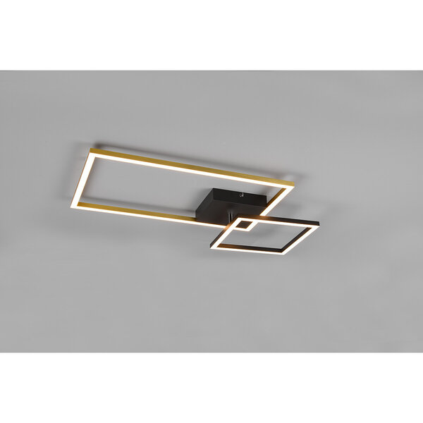 HLW LED LED Plafondlamp - Plafondverlichting - Trion Pado - 25W - Warm Wit 3000K - Dimbaar - Rechthoek - Mat Goud - Aluminium HLW LED LED Plafondlamp - Plafondverlichting - Trion Pado - 25W - Warm Wit 3000K - Dimbaar - Rechthoek - Mat Goud - Aluminium