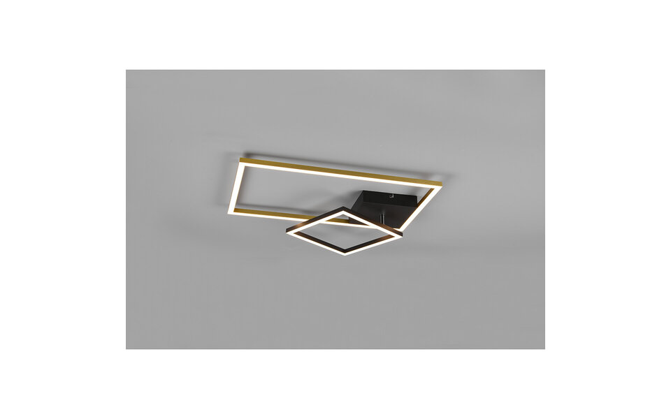 HLW LED LED Plafondlamp - Plafondverlichting - Trion Pado - 25W - Warm Wit 3000K - Dimbaar - Rechthoek - Mat Goud - Aluminium
