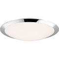 LED Plafondlamp - Badkamerlamp - Trion Hambert - 18.5W - Natuurlijk Wit 4000K - Spatwaterdicht IP44 - Rond - Mat Chroom - Kunststof