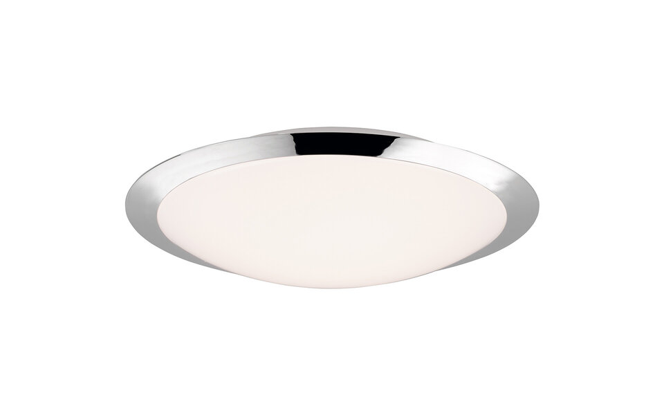 HLW LED LED Plafondlamp - Badkamerlamp - Trion Hambert - 18.5W - Natuurlijk Wit 4000K - Spatwaterdicht IP44 - Rond - Mat Chroom - Kunststof
