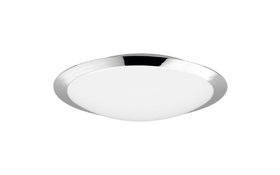 HLW LED LED Plafondlamp - Badkamerlamp - Trion Hambert - 18.5W - Natuurlijk Wit 4000K - Spatwaterdicht IP44 - Rond - Mat Chroom - Kunststof