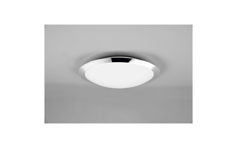 HLW LED LED Ceiling Light - Bathroom Light - Trion Hambert - 18.5W - Natural White 4000K - Splashproof IP44 - Round - Matte Chrome - Plastic HLW LED LED Ceiling Light - Bathroom Light - Trion Hambert - 18.5W - Natural White 4000K - Splashproof IP44 - Round - Matte Chrome - Plastic