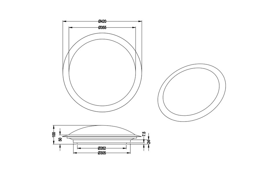 HLW LED LED Plafondlamp - Badkamerlamp - Trion Hambert - 18.5W - Natuurlijk Wit 4000K - Spatwaterdicht IP44 - Rond - Mat Chroom - Kunststof