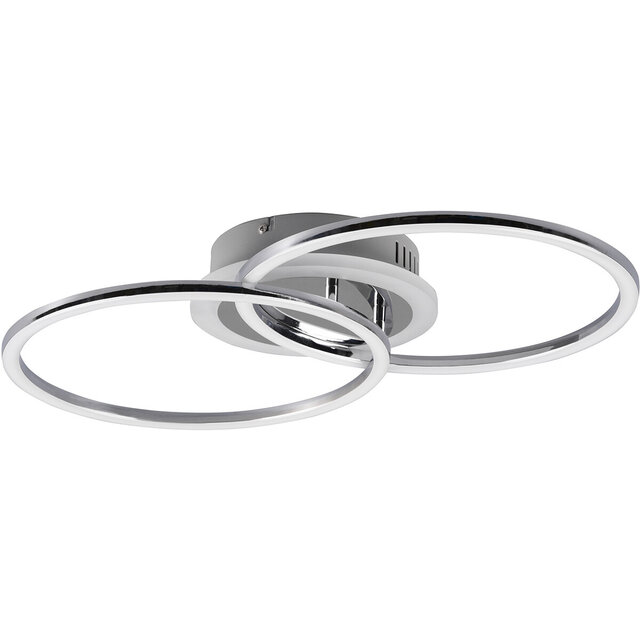 HLW LED LED Ceiling Light - Ceiling Lighting - Trion Venda - 25W - Natural White 4000K - Dimmable - Round - Matte Chrome - Aluminum