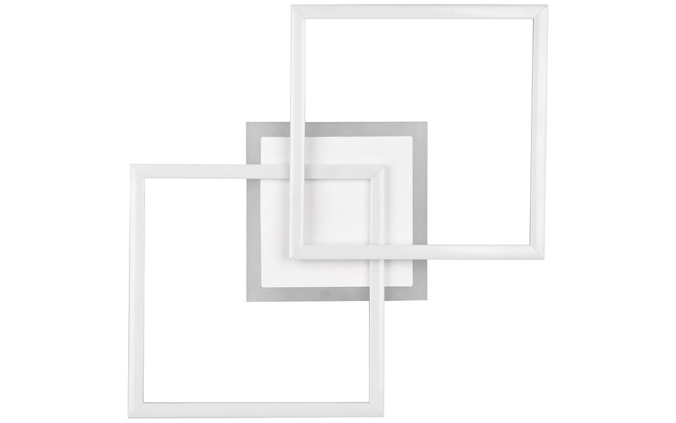 HLW LED LED Ceiling Lamp - Ceiling Lighting - Trion Venda - 25W - Natural White 4000K - Dimmable - Square - Matte White - Aluminum