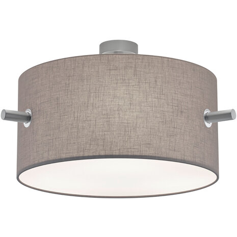 LED Plafondlamp - Plafondverlichting - Trion Coleno - E27 Fitting - Rond - Mat Nikkel - Aluminium