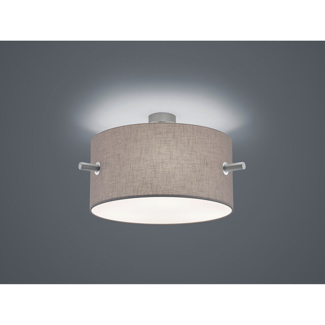 ronde mat nikkel plafondlamp Ø65cm met drie E27 fittingen geschikt tot 60W verlichting