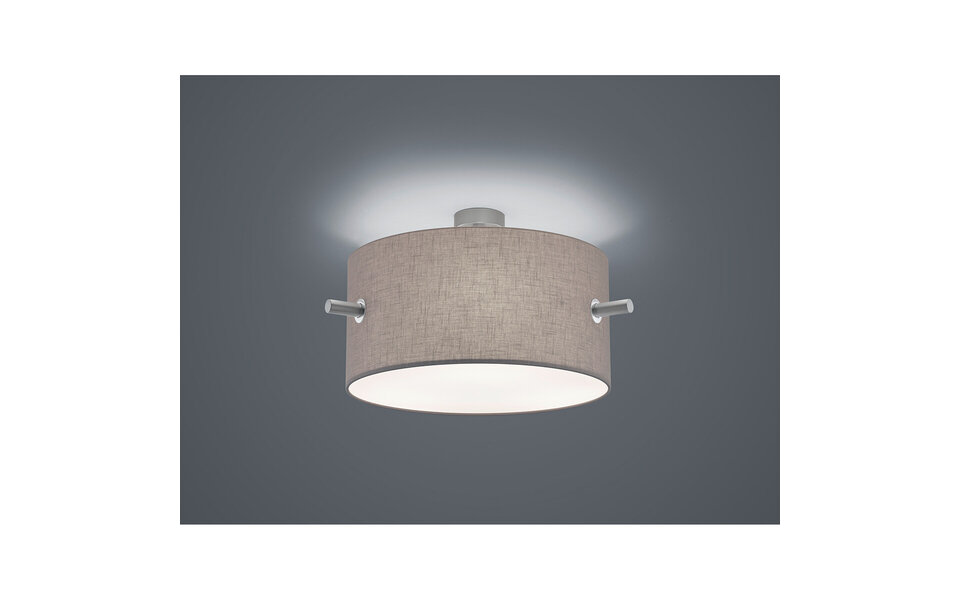 HLW LED LED Plafondlamp - Plafondverlichting - Trion Coleno - E27 Fitting - Rond - Mat Nikkel - Aluminium