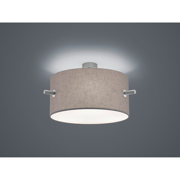 HLW LED LED Plafondlamp - Plafondverlichting - Trion Coleno - E27 Fitting - Rond - Mat Nikkel - Aluminium