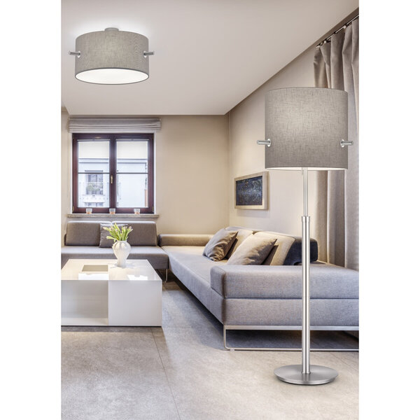 HLW LED LED Plafondlamp - Plafondverlichting - Trion Coleno - E27 Fitting - Rond - Mat Nikkel - Aluminium