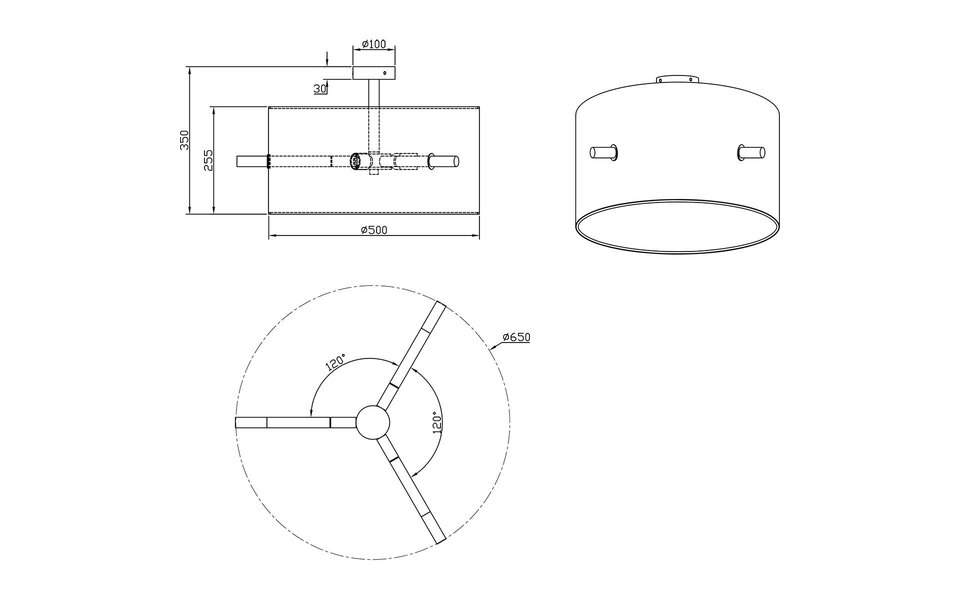 HLW LED LED Ceiling Light - Ceiling Lighting - Trion Coleno - E27 Fitting - Round - Matte Nickel - Aluminum