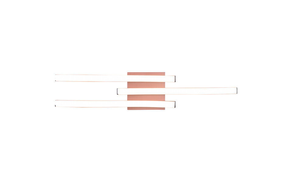 HLW LED LED Ceiling Light - Ceiling Lighting - Trion Ritonu - 15W - Natural White 4000K - Dimmable - Rectangular - Matte Rose Gold - Aluminum