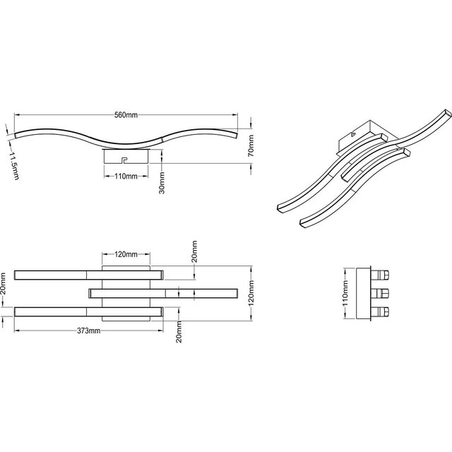 HLW LED LED Ceiling Light - Ceiling Lighting - Trion Ritonu - 15W - Natural White 4000K - Dimmable - Rectangular - Matte Rose Gold - Aluminum