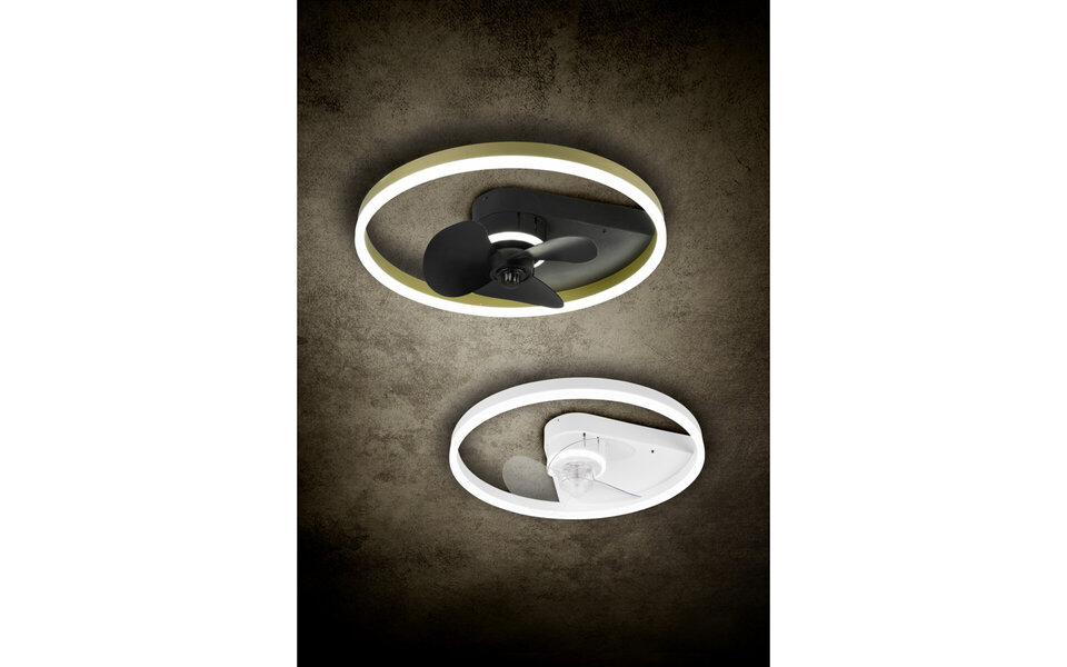 HLW LED LED Plafondlamp met Ventilator - Plafondventilator - Trion Borkino - 30W - Aanpasbare Kleur - Afstandsbediening - Dimbaar - Rond - Mat Wit - Aluminium HLW LED LED Plafondlamp met Ventilator - Plafondventilator - Trion Borkino - 30W - Aanpasbare Kleur - Afstandsbediening - Dimbaar - Rond - Mat Wit - Aluminium